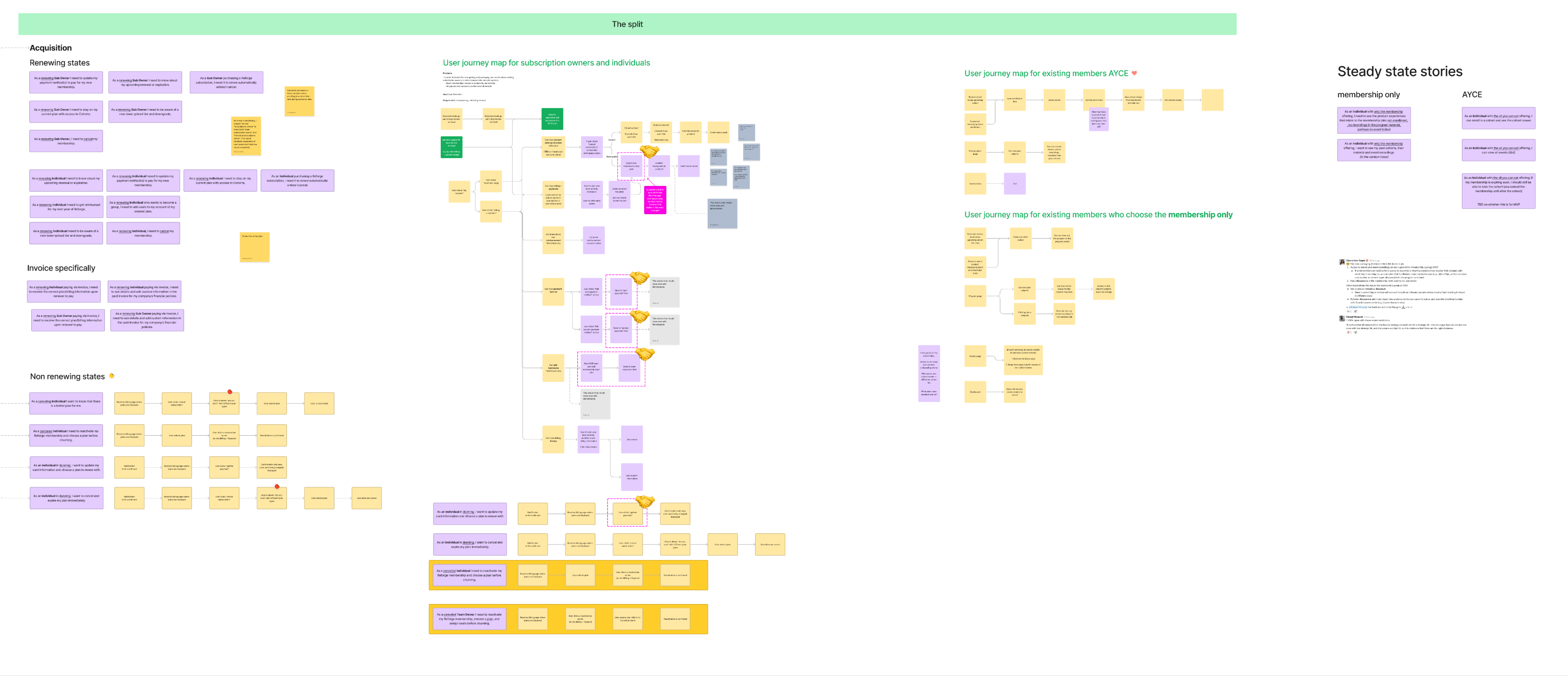 Story audit connecting renewing, non-renewing and invoiced customers to subscription journeys